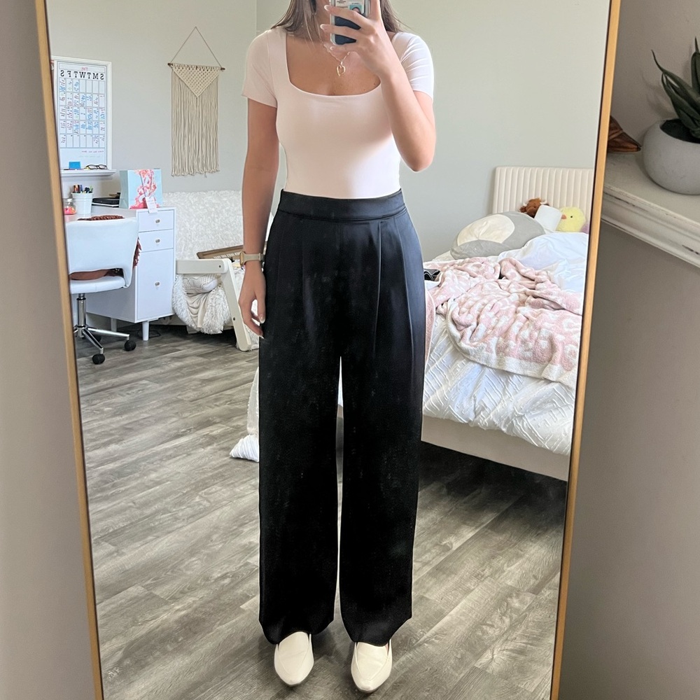 Gianni bini black silk dress pants